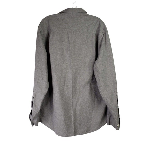 Duluth Trading Co Shirt Men's Medium Gray 40 Grit Long Sleeve Button Up Flannel - Picture 3 of 9